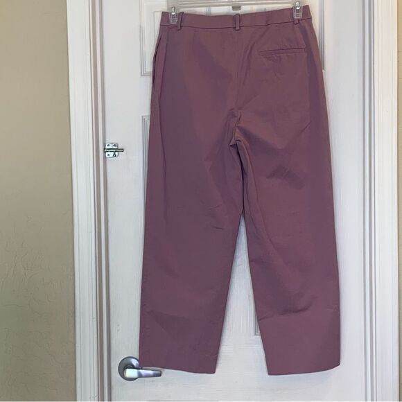 Theory High Waist Straight Lilac Chino Cropped Pants Stretch Cotton Size 6 - Picture 2 of 10